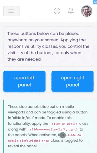 Side Panel Demo Animation